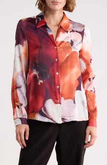 T Tahari Floral Button-Up Shirt