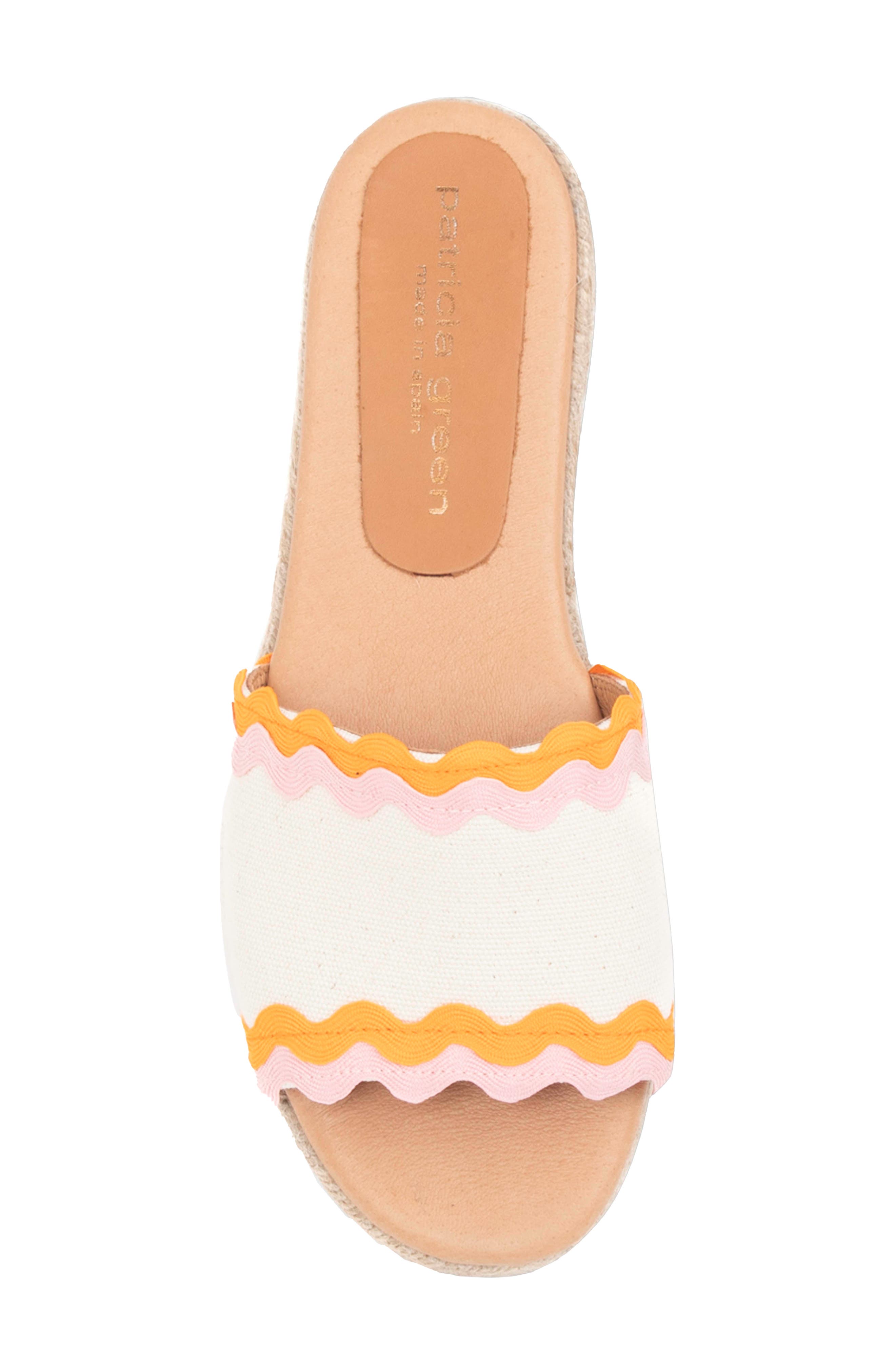 Ava Ric Rac Platform Espadrille Slide Sandal, Alternate, color, PINK/ ORANGE
