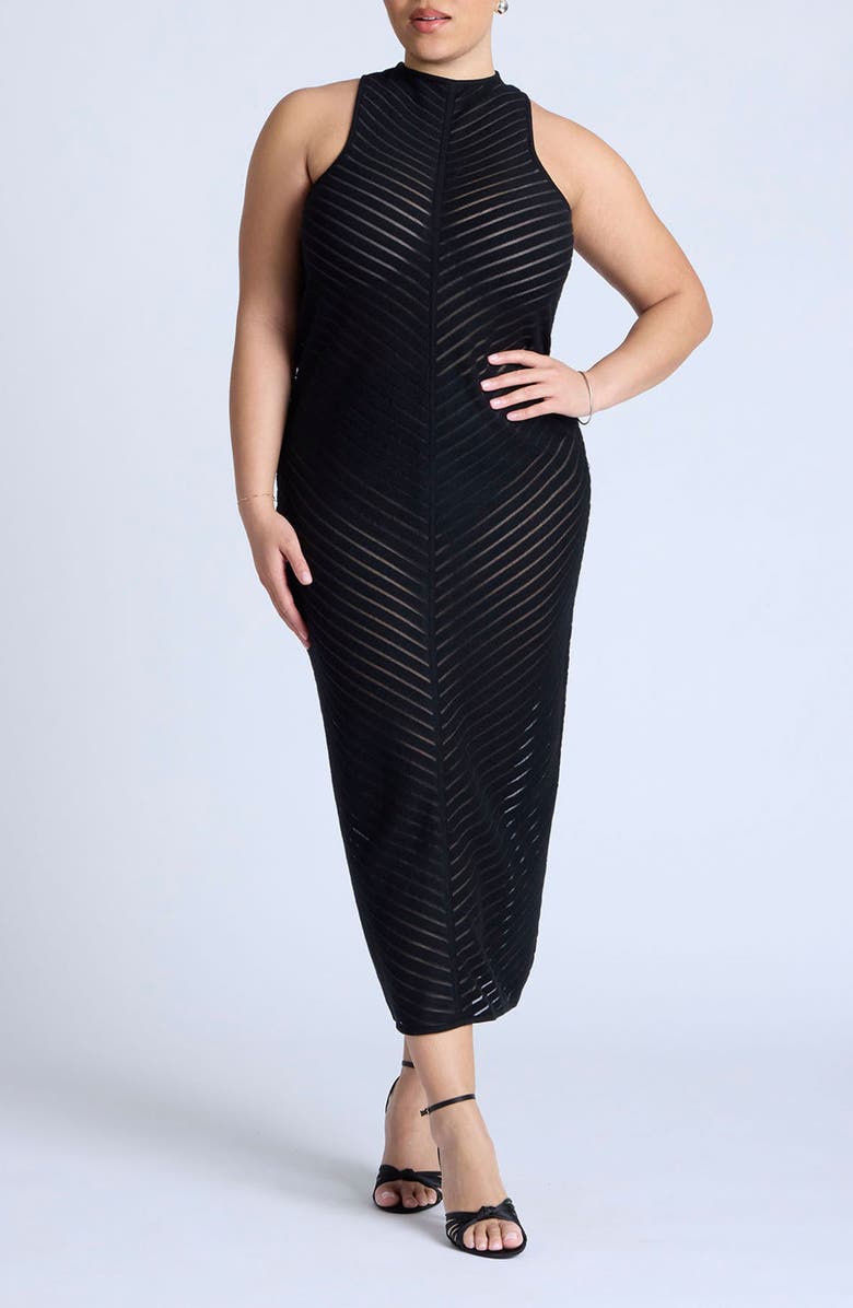 ELOQUII Chevron Knit Sweater Dress, Main, color, 