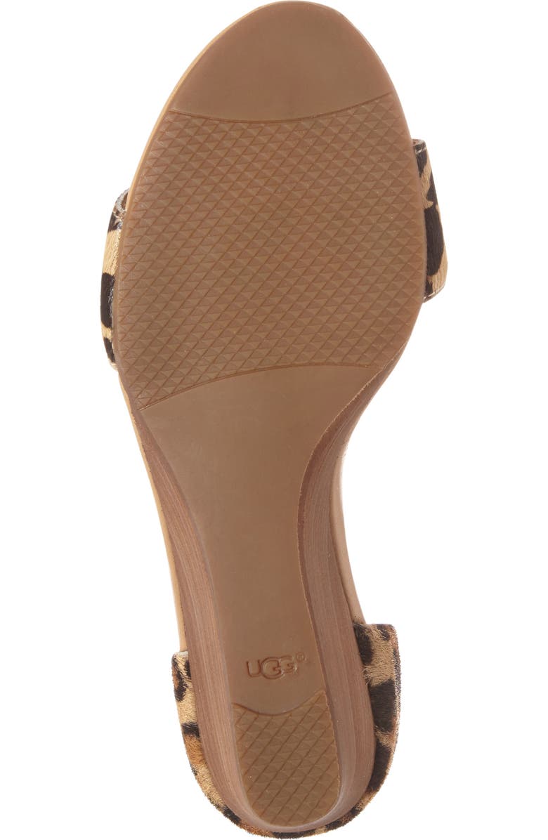 UGG<sup>®</sup> Char Leopard Print Calf Hair Sandal, Alternate, color,
