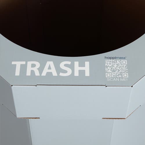 Happimess Fleur 25-gallon Classic Disposable Corrugated Cardboard Event Trash Can And Recycling Bin In Gray