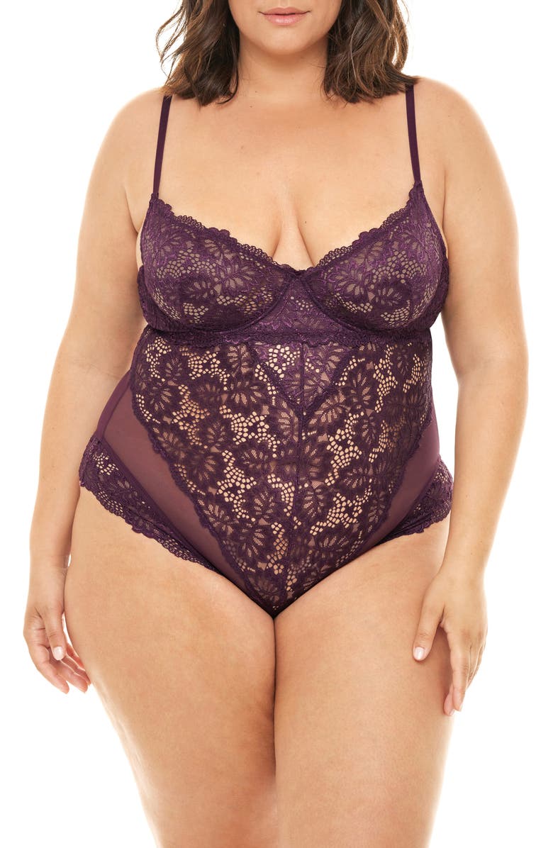 Oh La La Cheri Lace Underwire Teddy, Main, color, 