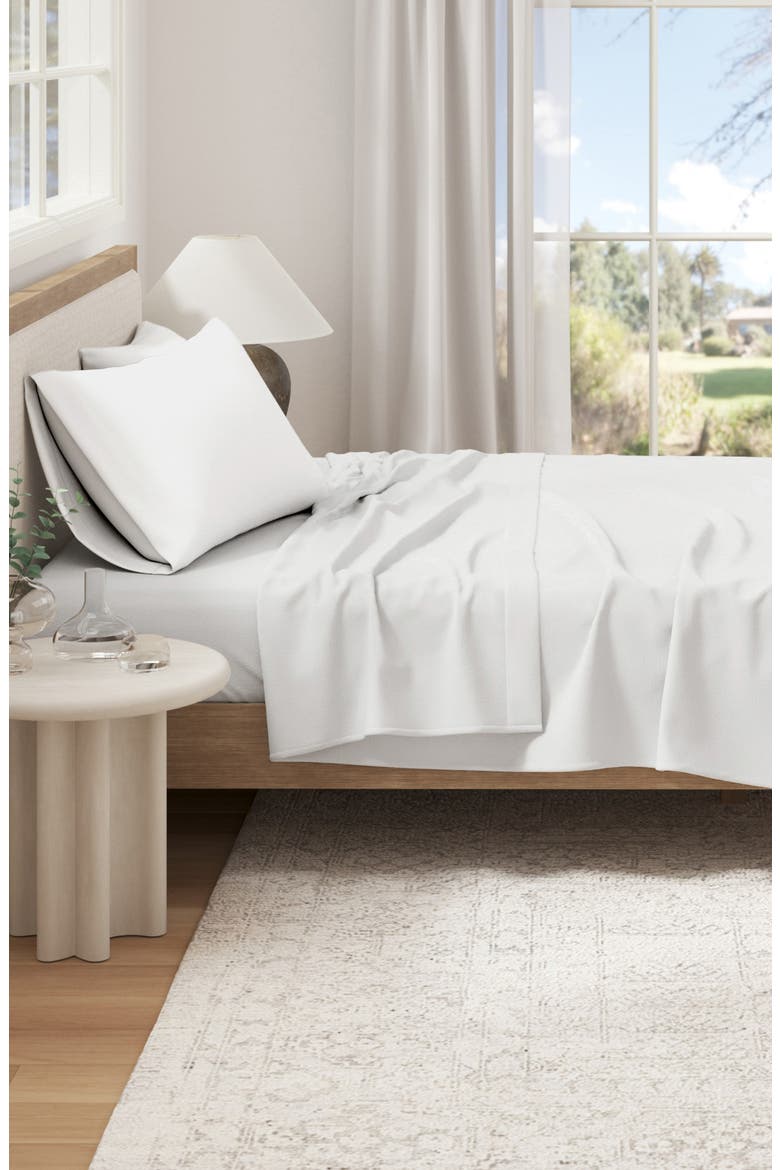 Organic Cotton Jersey Sheet Set, Alternate, color, WHITE