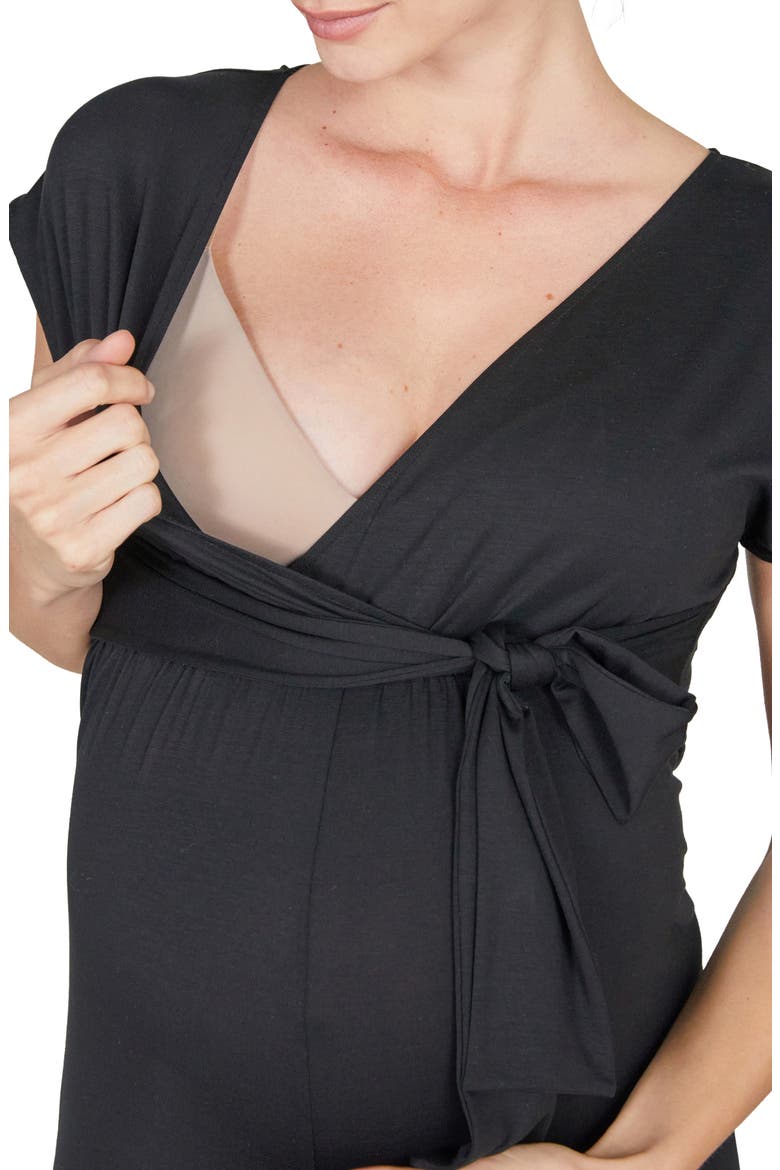 Origin pregnancy and nursing jumpsuit, Alternate, color, BLACK
