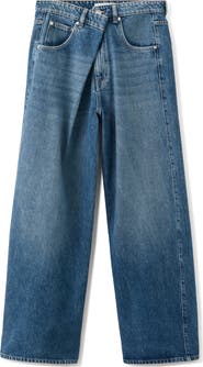 MANGO Foldover Mid Rise Balloon Jeans