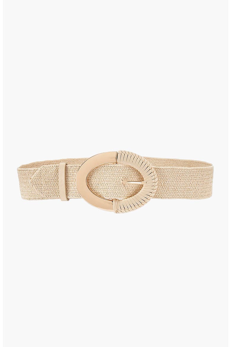 Women's Raffia Waist Belt, Main, color, Beige