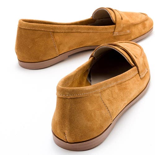 Forever & Always Shoes Dorothy Leather Loafer In Mustard Suede