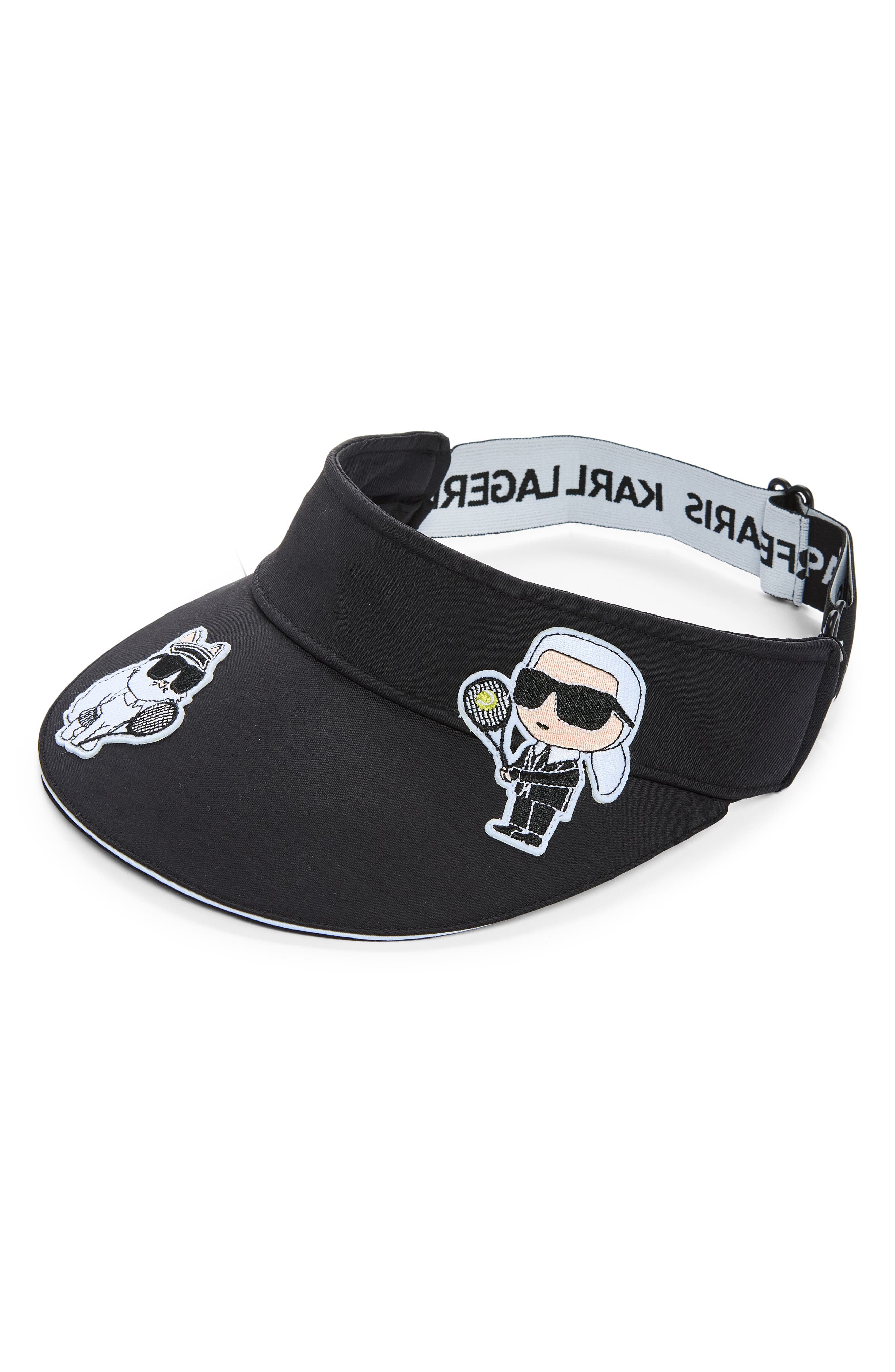 Karl Lagerfeld Paris Karl & Pouchette Visor In Black