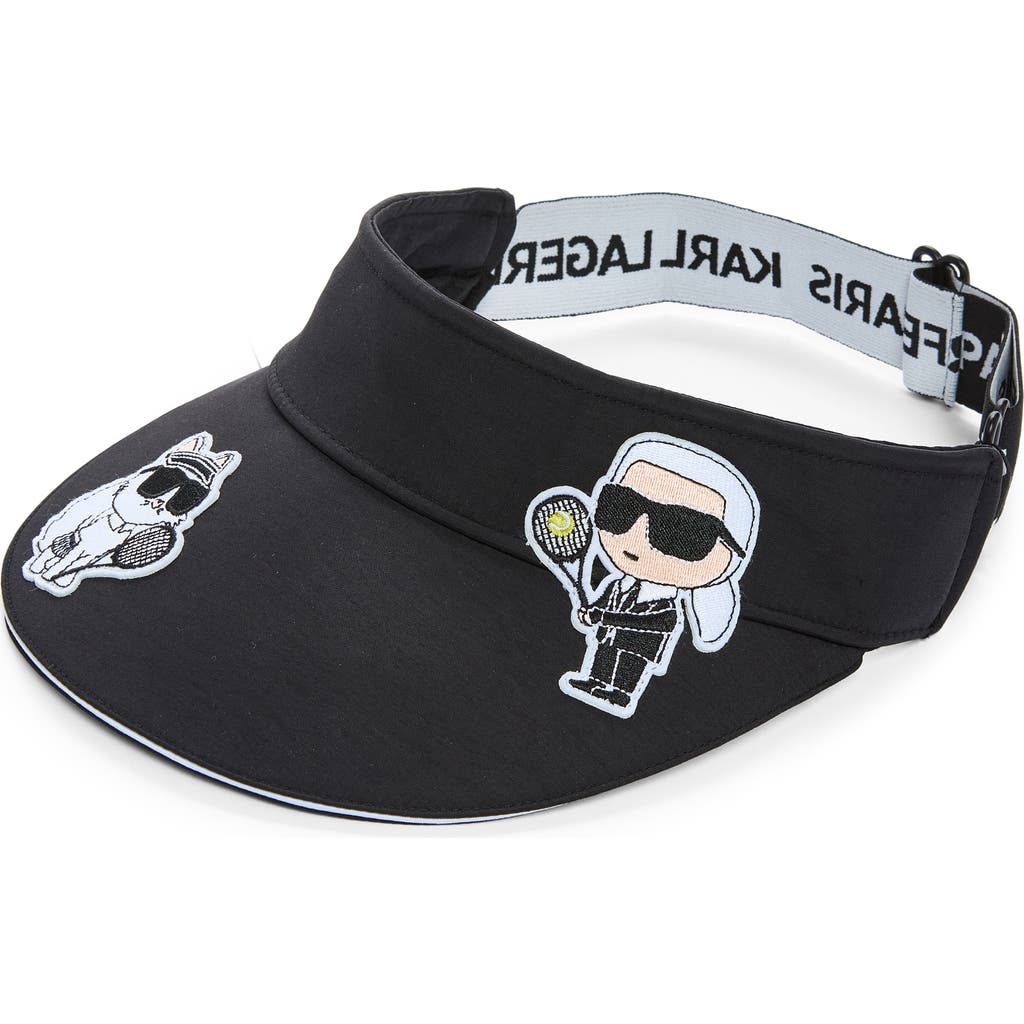 Karl Lagerfeld Paris Karl & Pouchette Visor In Black