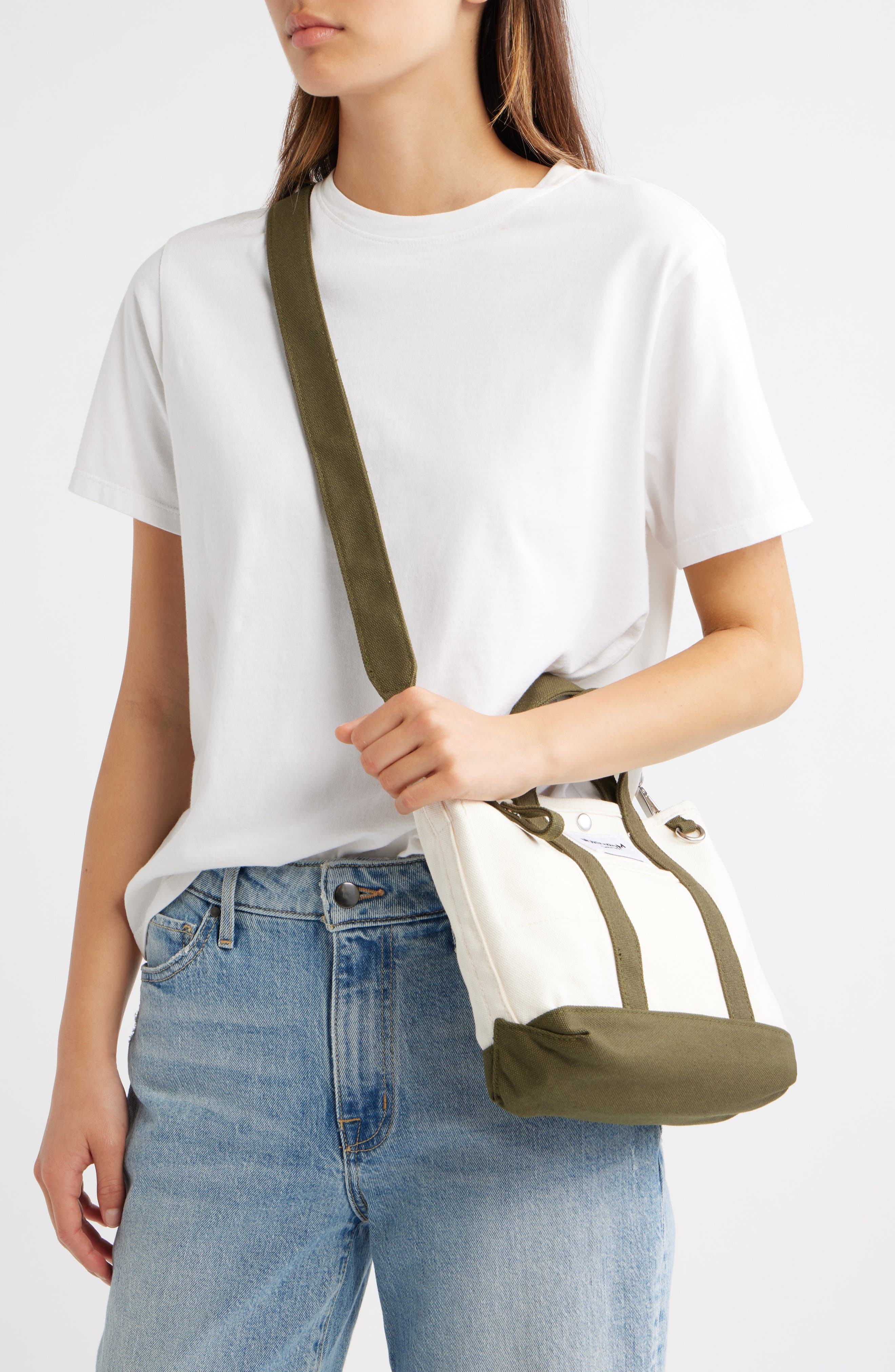 Small 125th Anniversary Structured Tote, Alternate, color, BEIGE BEACH- OLIVE NIGHT