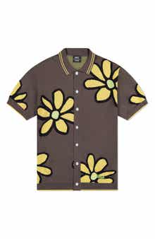 WeSC Daisy Intarsia Cotton Short Sleeve Shirt