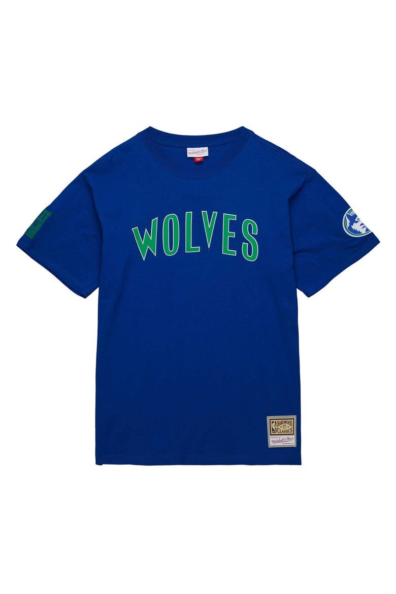 Men's Mitchell & Ness Blue Minnesota Timberwolves Hardwood Classics Nights Premium T-Shirt, Alternate, color, Blue