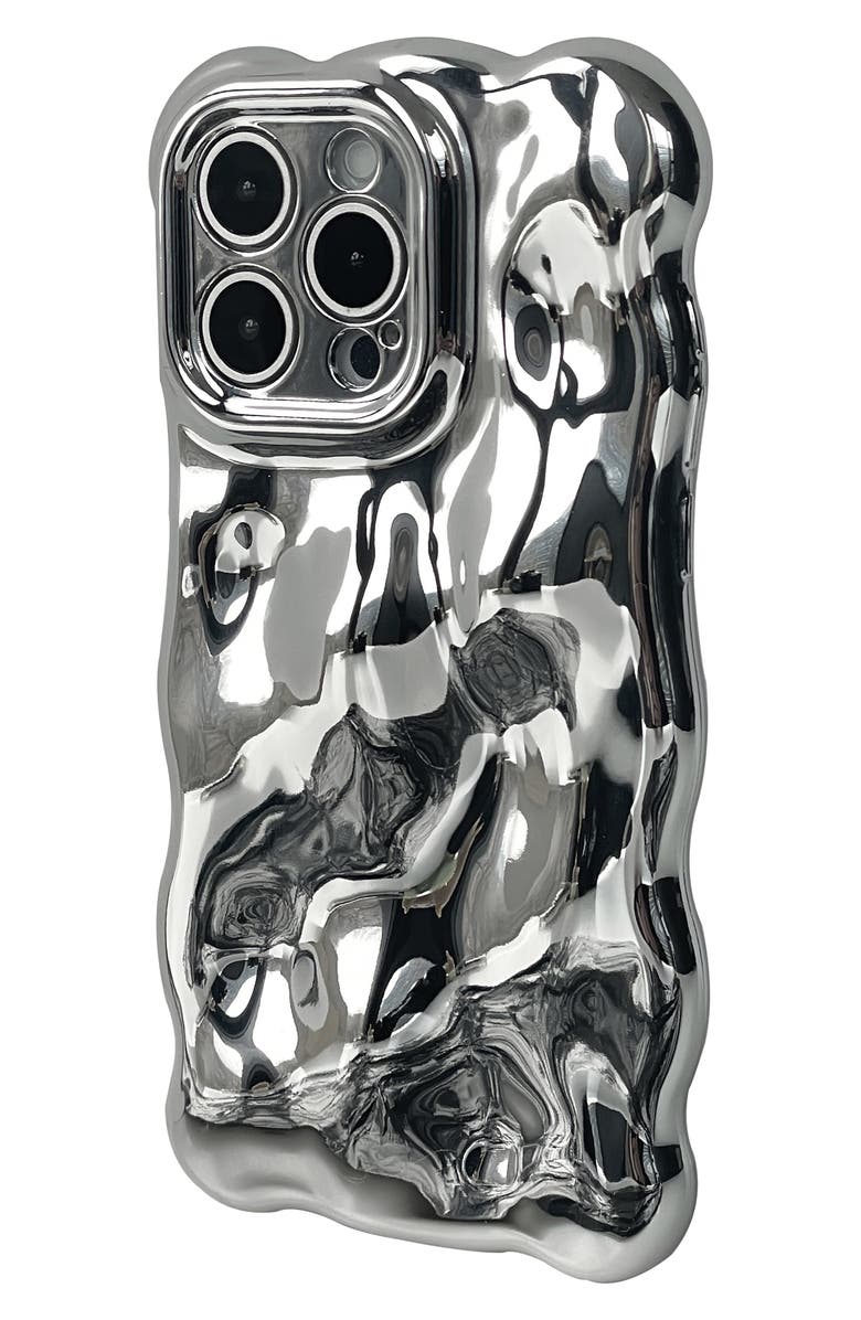 Auramma Chrome Bubbles iPhone 14 Pro Max Case, Alternate, color, Silver