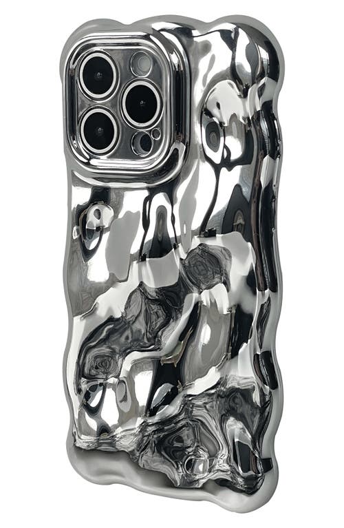Auramma Chrome Bubbles Iphone 15 Pro Case In Silver