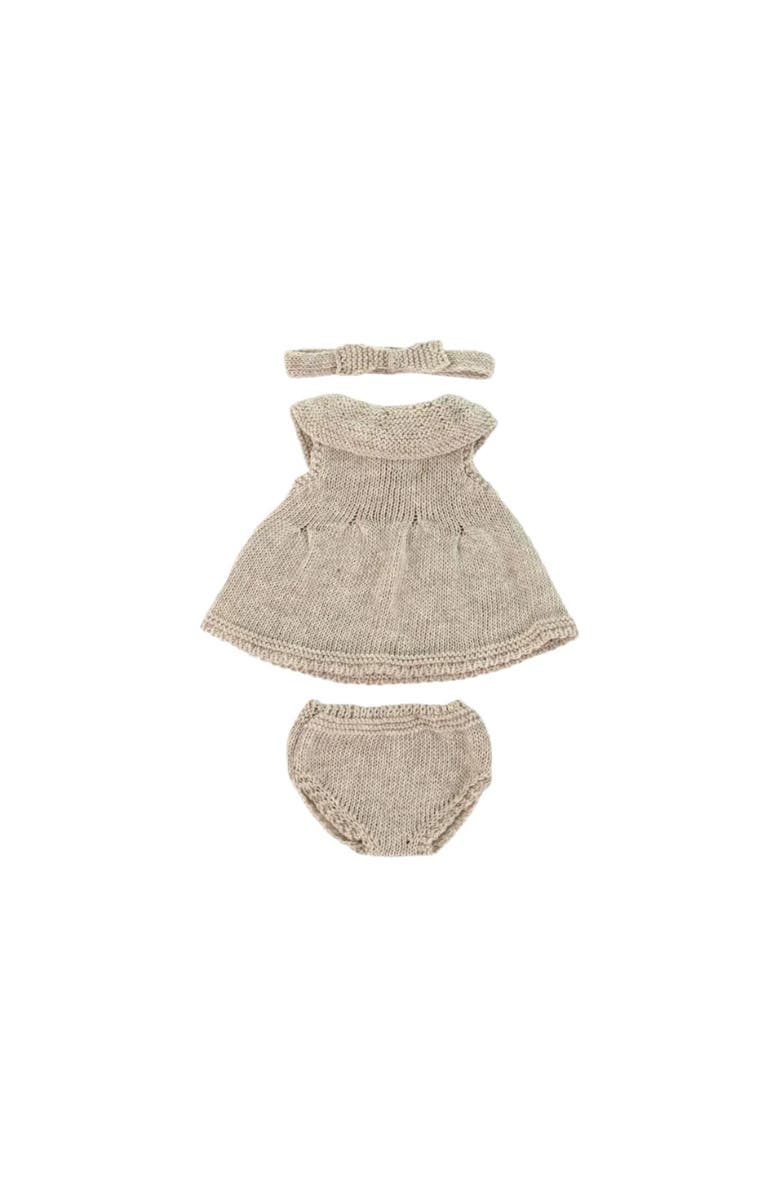 Miniland Knitted Doll Outfit for 12 5/8" Miniland Dolls, Main, color, Beige