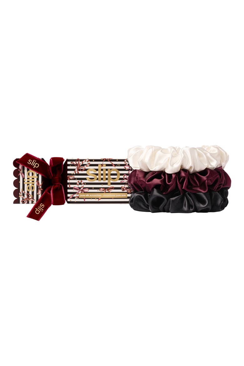 Pure Silk Large Scrunchie Set, Main, color, SUGAR PLUM
