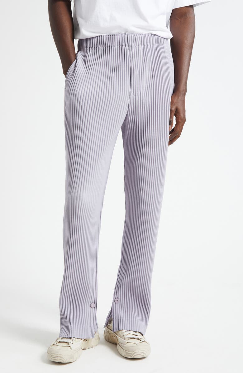Homme Plissé Issey Miyake Monthly Colors June Pleated Straight Leg Pants, Main, color, Cloud Gray