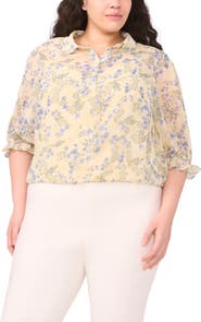 Halogen® Floral Print Shirt