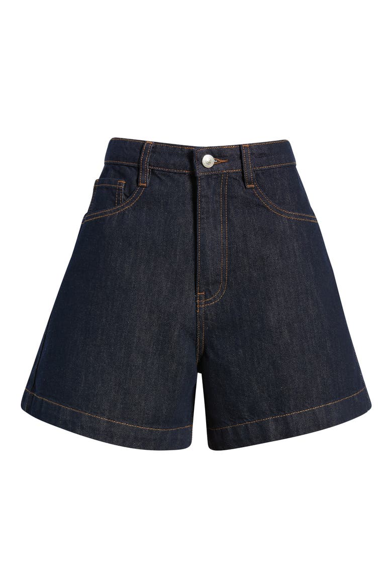 Whitaker High Waist Denim Shorts, Alternate, color, DARK DENIM