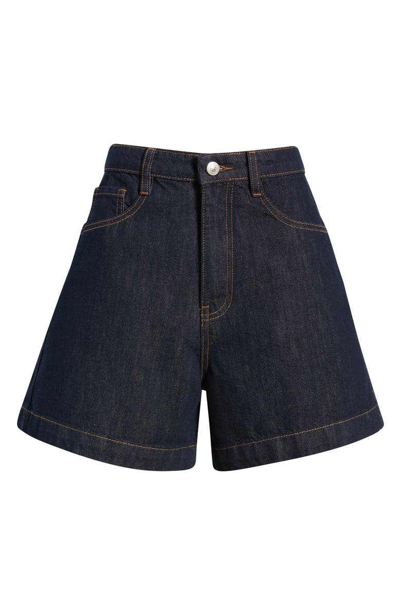 Princess Polly Whitaker High Waist Denim Shorts, Main, color, Dark Denim