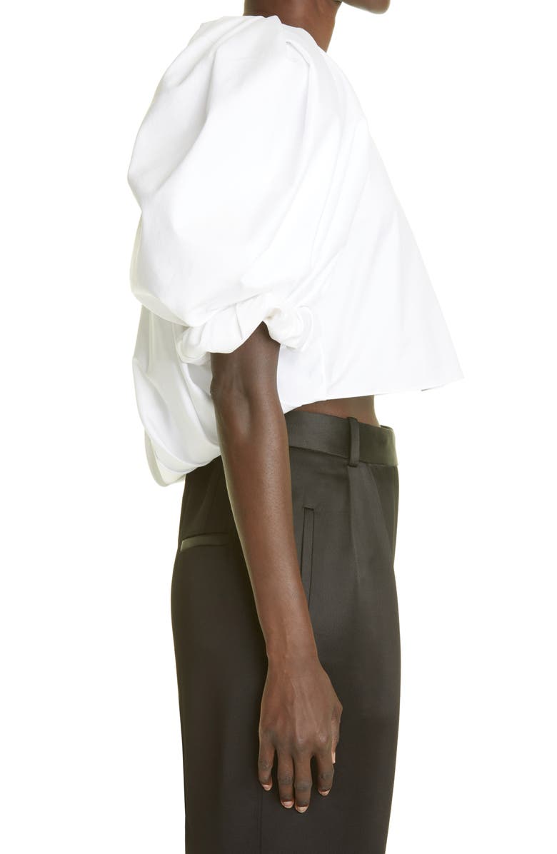 Khaite Rene Puff Sleeve Cotton Crop Top, Alternate, color,