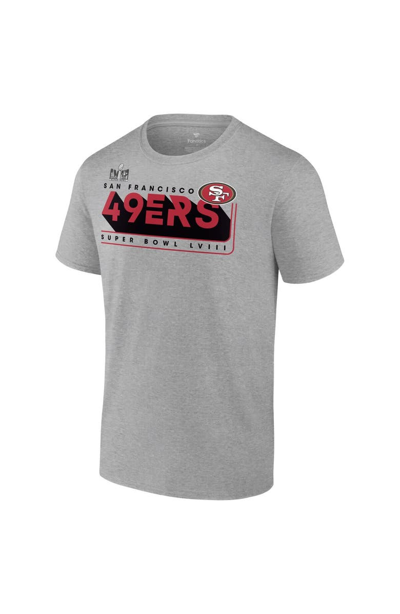 FANATICS Men's Fanatics Branded Heather Gray San Francisco 49ers 2023 NFC Champions Two-Sided Roster Big & Tall T-Shirt, Alternate, color,
