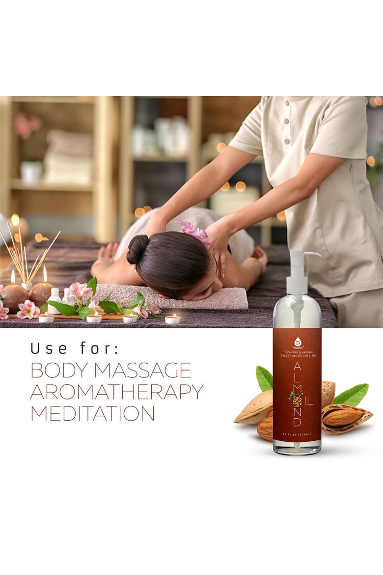 100% Pure & Natural Sweet Almond Oil, Alternate, color, Multicolor