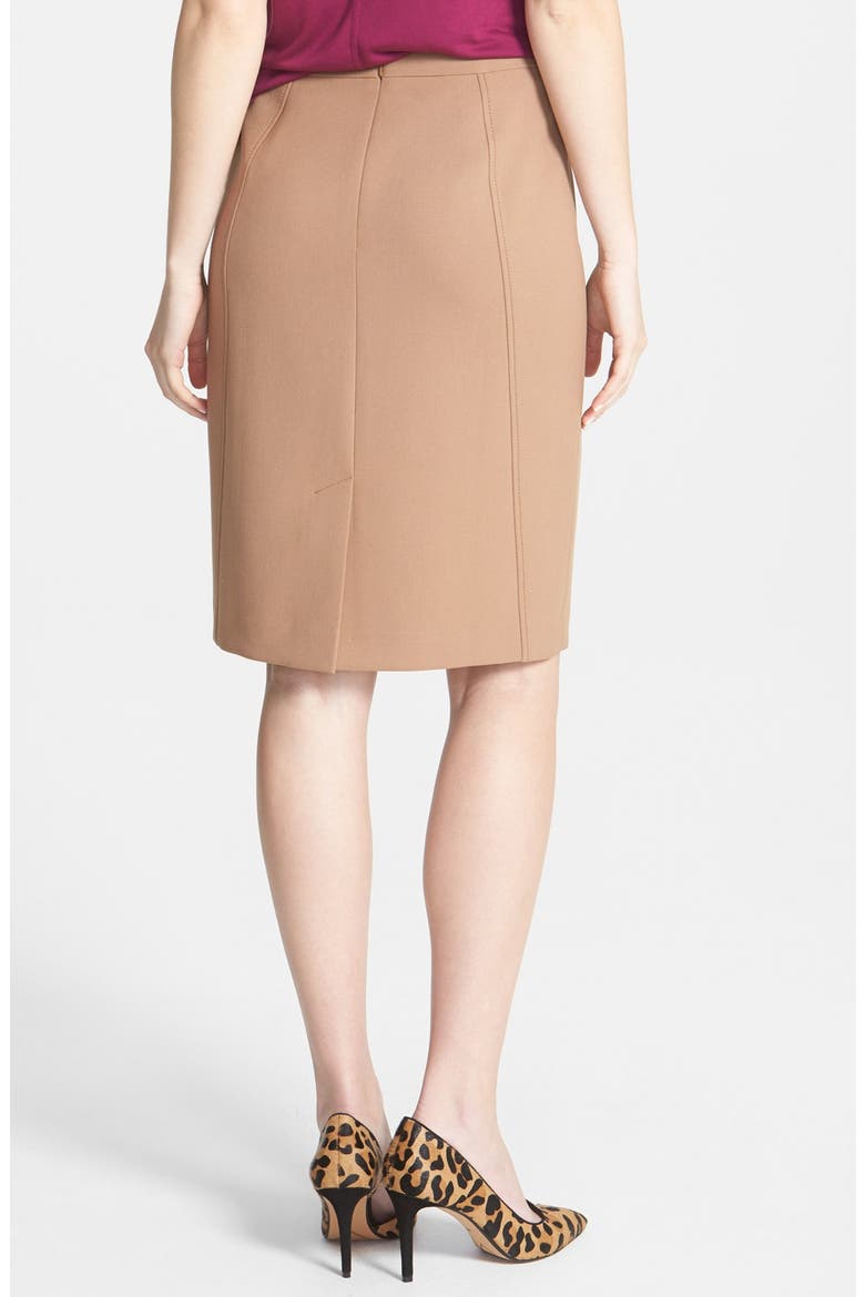 SEAMED PENCIL SKIRT, Alternate, color, DARK CAMEL