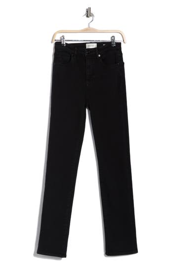 Frame The Pencil Crop High Waist Slim Straight Leg Jeans In Black