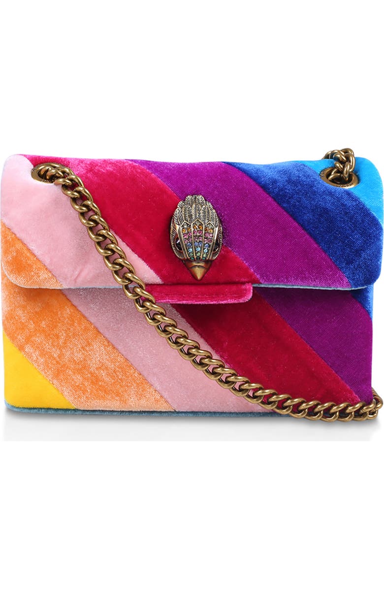 Kurt Geiger London Rainbow Shop Mini Kensington Velvet Bag, Main, color,