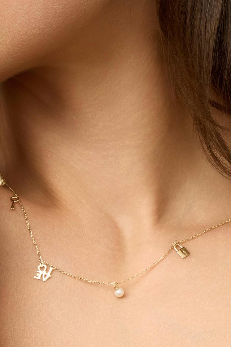 14K Yellow Gold Forever Yours Charm Necklace, Alternate, color, 14K Yellow Gold