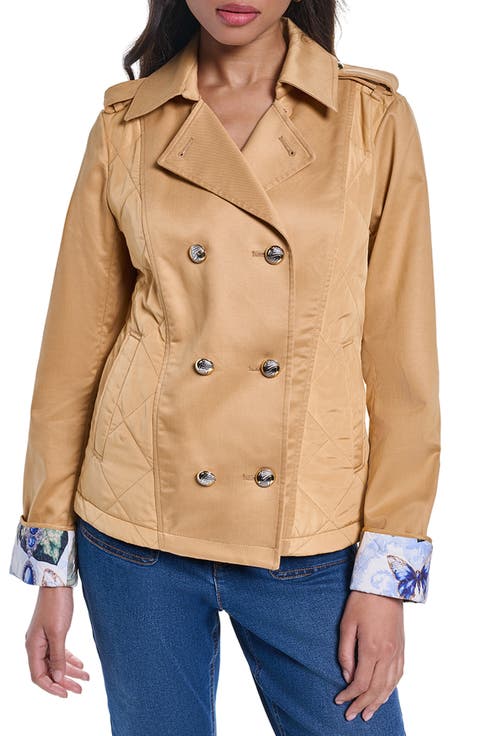 Cropped Quilted Trench Jacket