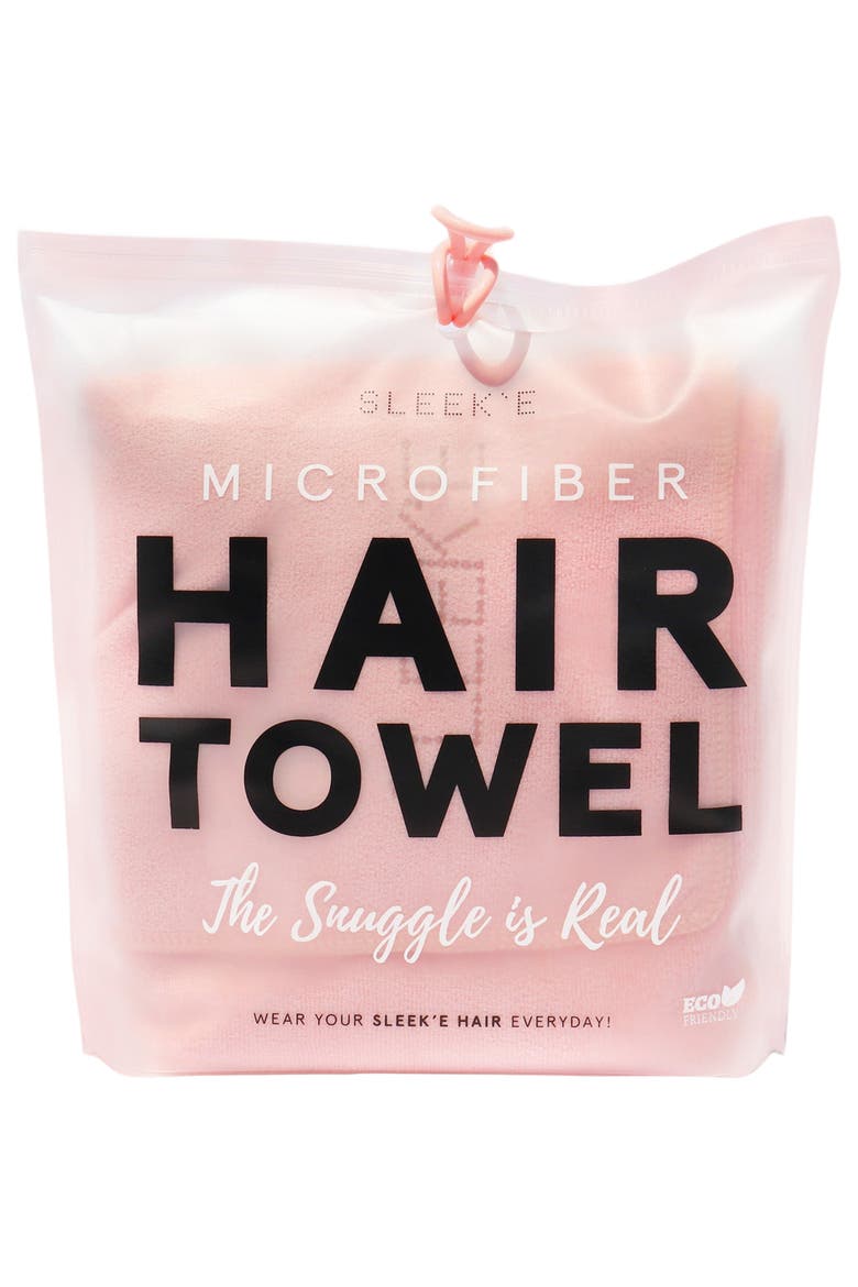 Microfiber Hair Towel, Main, color, Millennial Pink