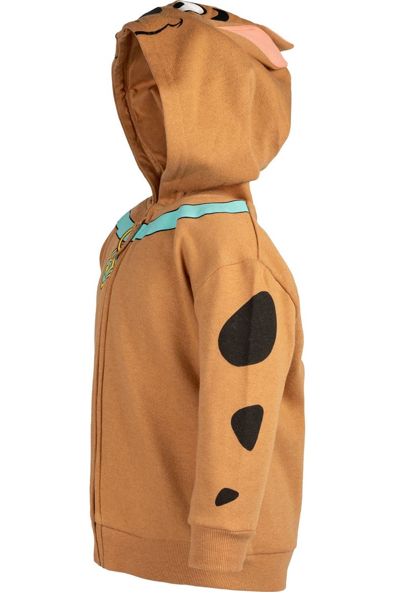 Fleece Zip-Up Hoodie, Alternate, color, Scooby Doo Brown