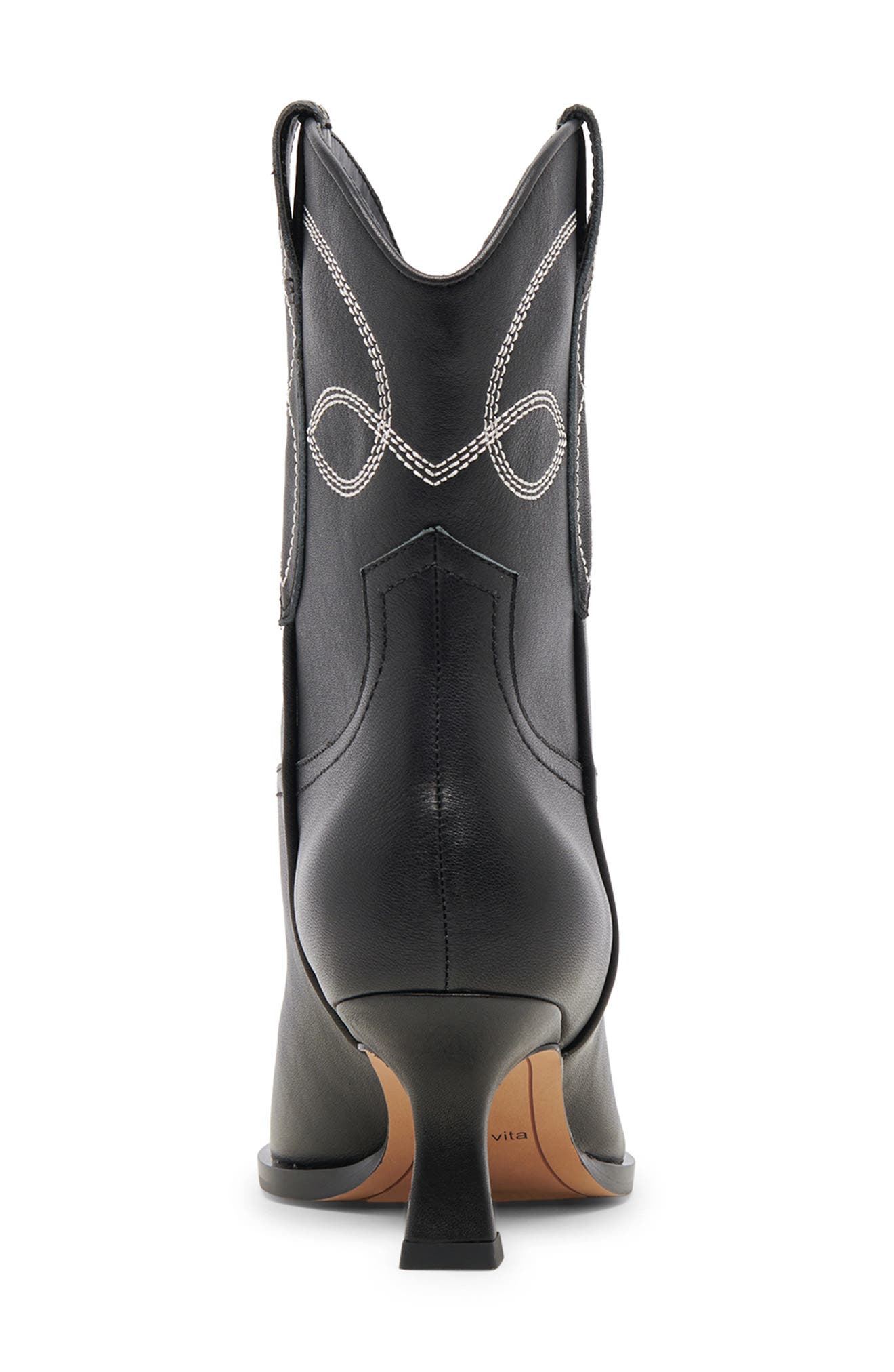 Dolce Vita Angel Pointed Toe Western Boot, Alternate, color, Black/White Leather