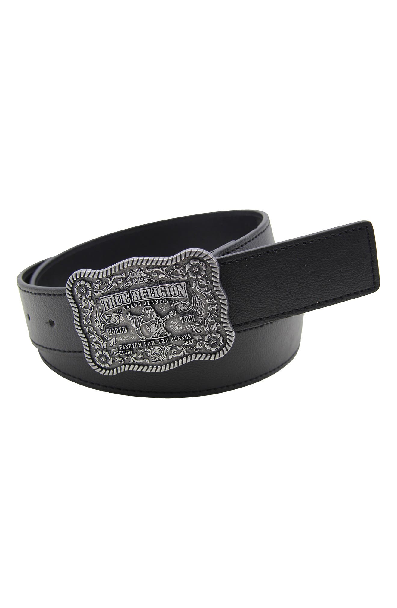 True Religion Delano Plaque Buckle Belt