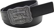True Religion Delano Plaque Buckle Belt