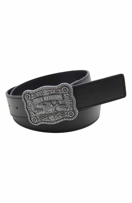 True Religion Delano Plaque Buckle Belt