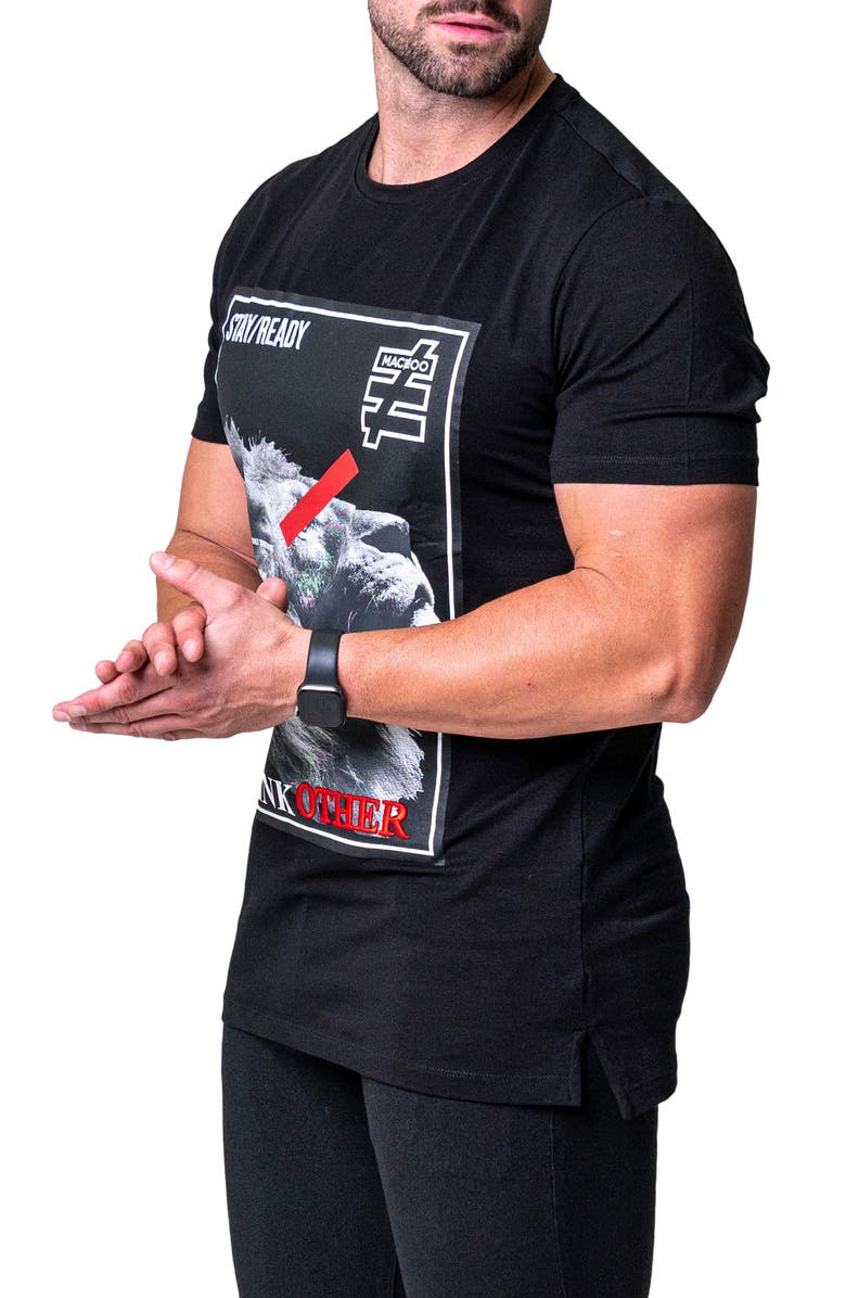 Maceoo Think Stretch Cotton Graphic Tee, Alternate, color, Black