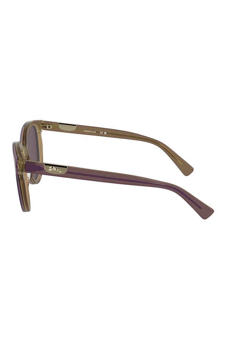 Le Pliage 52mm Gradient Round Sunglasses, Alternate, color, GLITTER PURPLE