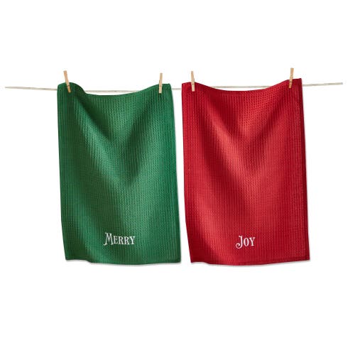 Tag Merry & Joy Christmas Dishtowel Set In Multi