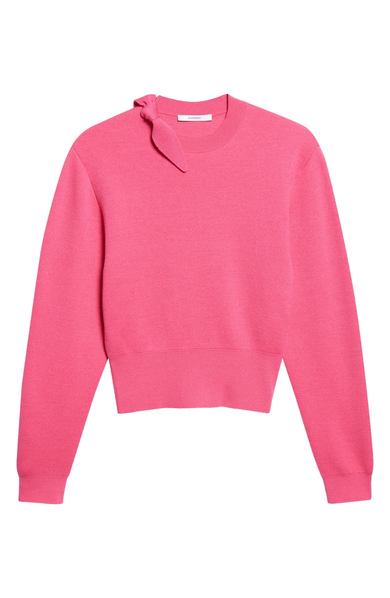 Givenchy Bow Detail Crewneck Sweater, Main, color, Fuchsia