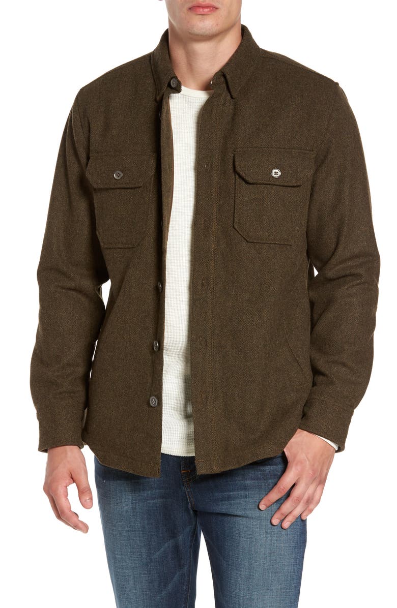 Jeremiah Creek Herringbone Wool Shirt Jacket, Main, color, 