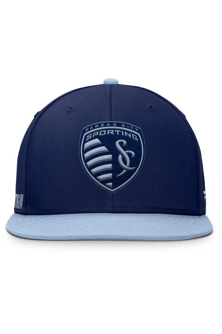 Men's Fanatics Navy Sporting Kansas City Sitter Snapback Hat, Alternate, color, Navy