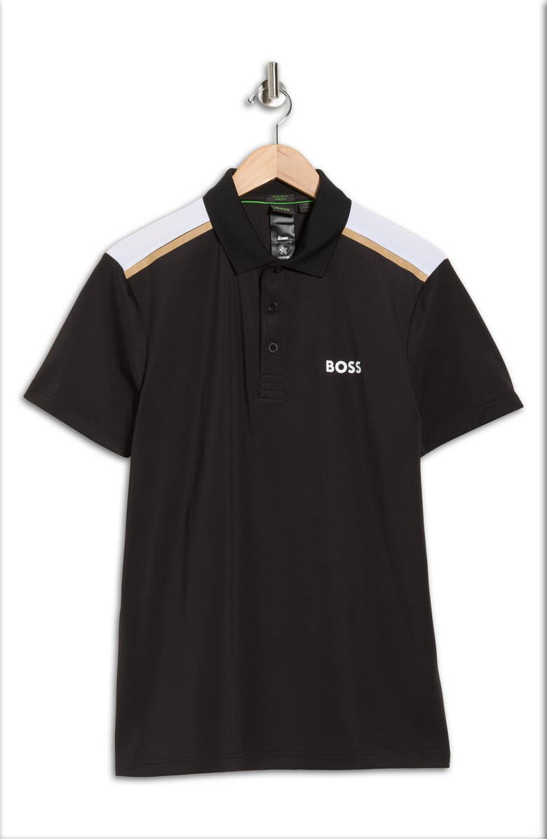 BOSS Paddy Tech Knit Golf Polo, Alternate, color, Black