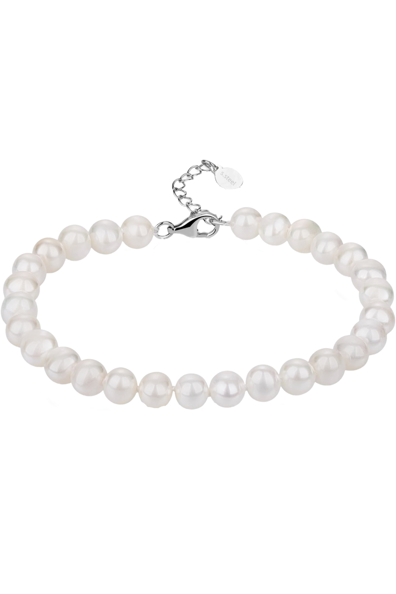 Shell Pearl Adjustable Bracelet, Main, color, White