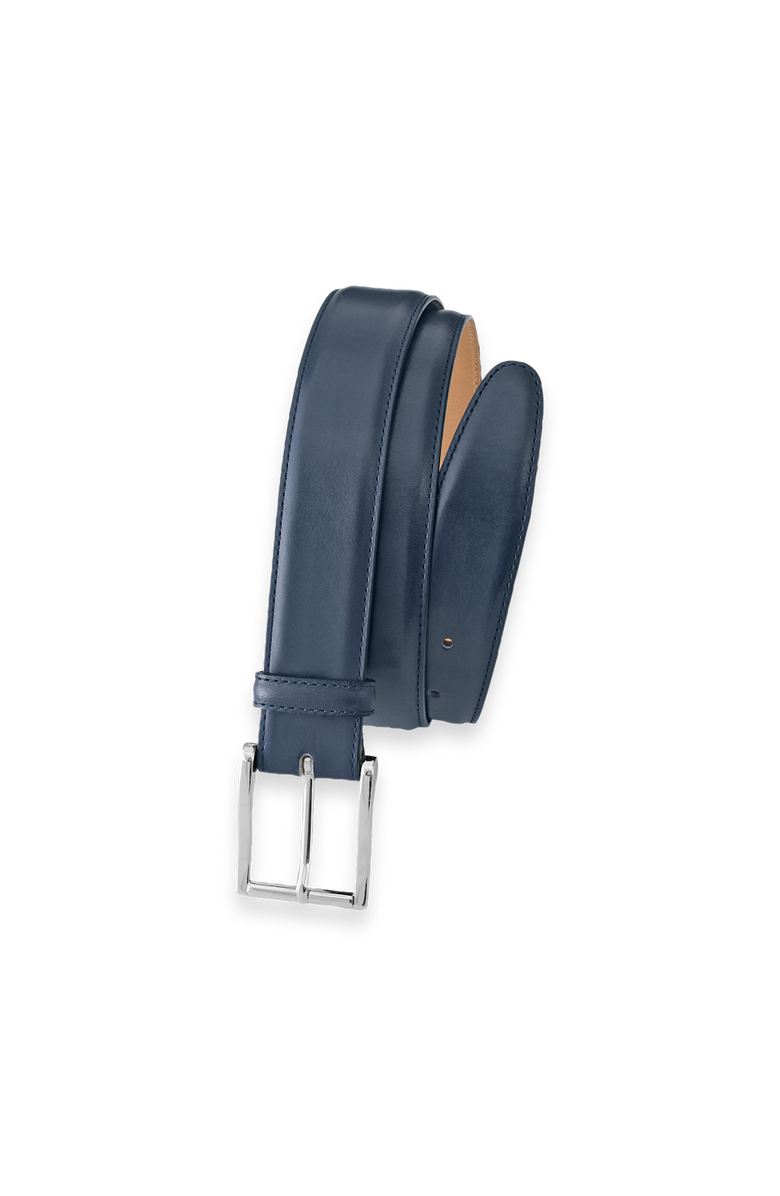 Paul Fredrick Leather Belt With Changeable Buckle, Alternate, color, Navy