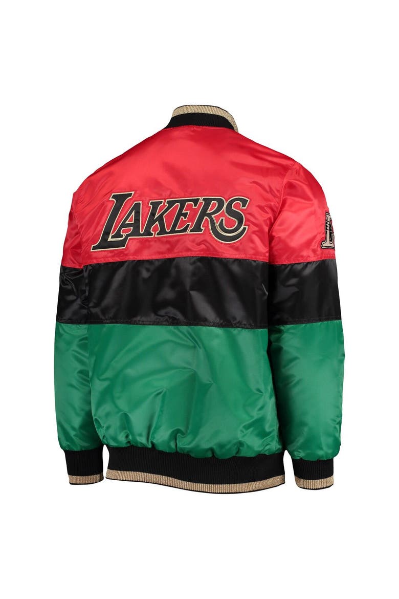 Men's Starter Red/Black/Green Los Angeles Lakers Black History Month NBA 75th Anniversary Full-Zip Jacket, Alternate, color, Red