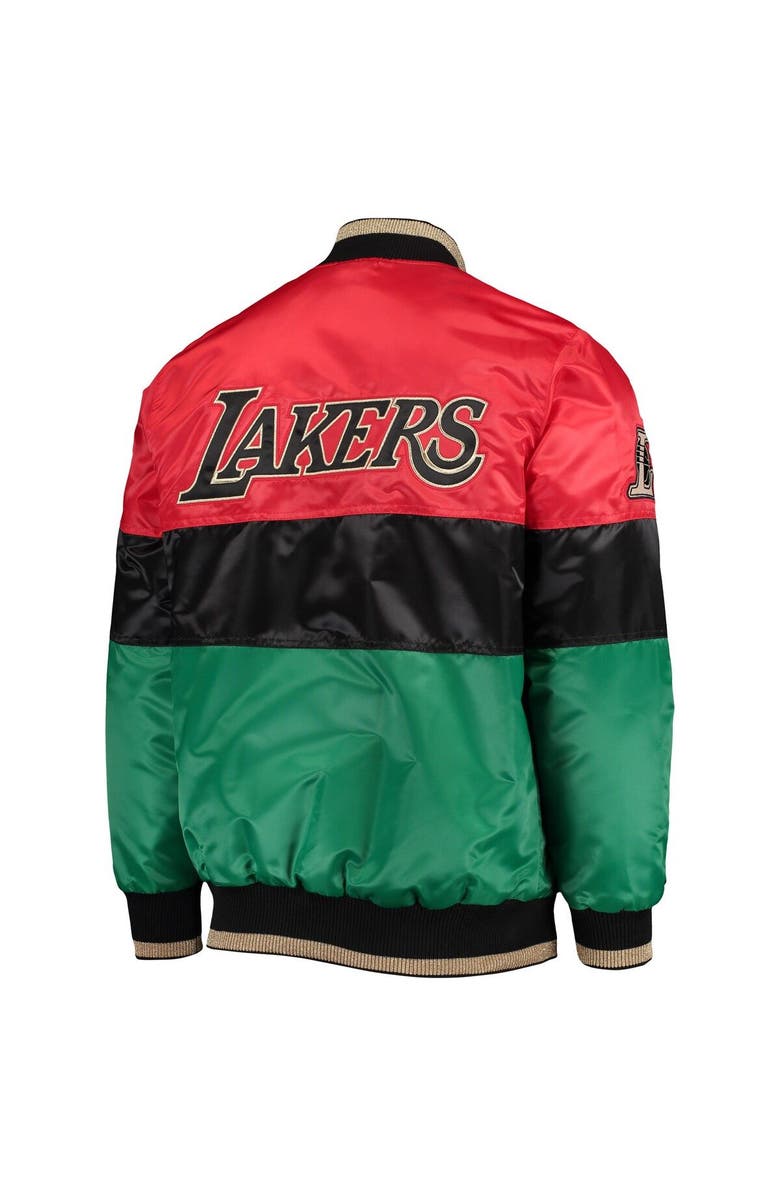STARTER Men's Starter Red/Black/Green Los Angeles Lakers Black History Month NBA 75th Anniversary Full-Zip Jacket, Alternate, color, Red