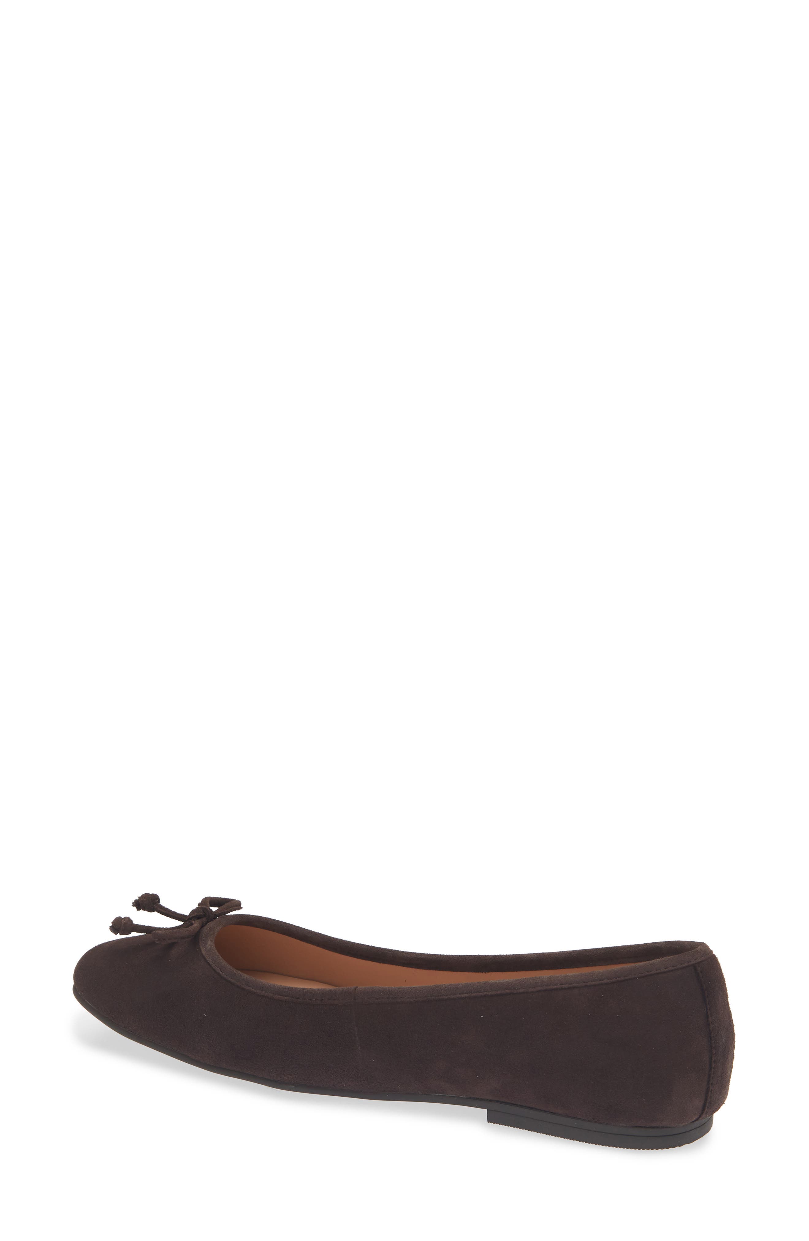 Yara Ballet Flat, Alternate, color, DARK CHOCOLATE SUEDE